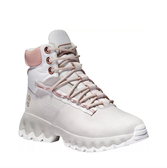 NEW Timberland Women's Waterproof Boots Blush Pink & White - Picture 4 of 10